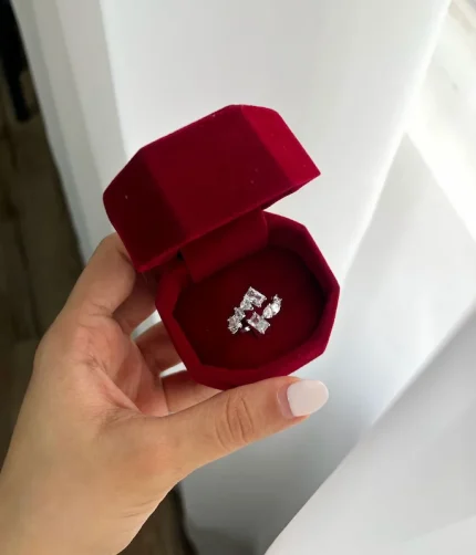 انگشتر حلقه نگین دار آبکاری رادیوم